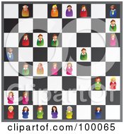 Poster, Art Print Of Royalty-Free Rf Clipart Illustration Of Business People Playing A Game Of Executive Chess