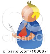 Royalty Free RF Clipart Illustration Of An Unhealthy Man Holding A Syringe