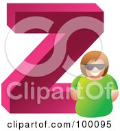 Royalty Free RF Clipart Illustration Of A Woman With A Large Letter Z by Prawny