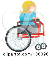Royalty Free RF Clipart Illustration Of A Happy Woman In A Wheelchair by Prawny