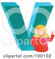 Poster, Art Print Of Woman With A Large Letter V