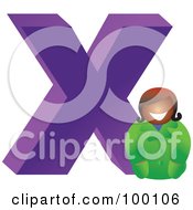 Royalty Free RF Clipart Illustration Of A Woman With A Large Letter X by Prawny
