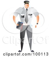 Poster, Art Print Of Male Traffic Warden Carrying A Book
