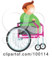 Poster, Art Print Of Happy Man In A Wheelchair