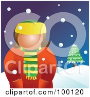 Poster, Art Print Of Woman Wearing A Coat In The Snow