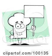 Royalty Free RF Clipart Illustration Of A Chef Hat Guy Holding A Sign