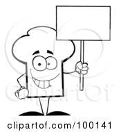 Poster, Art Print Of Outlined Chef Hat Guy Holding A Blank Sign