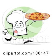 Poster, Art Print Of Chef Hat Guy Holding A Pizza