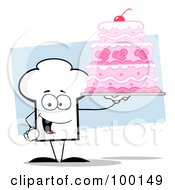 Poster, Art Print Of Chef Hat Guy Holding A Pink Wedding Cake