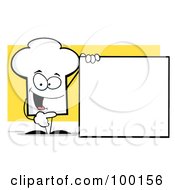 Chef Hat Guy With A Blank Sign