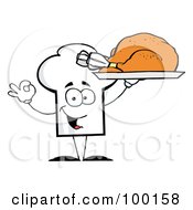 Poster, Art Print Of Chef Hat Guy Serving A Turkey