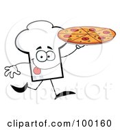 Poster, Art Print Of Chef Hat Guy Carrying A Pizza