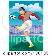 Royalty Free RF Clipart Illustration Of A Pro Soccer Player On A Field 3