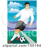 Royalty Free RF Clipart Illustration Of A Pro Soccer Player On A Field 4