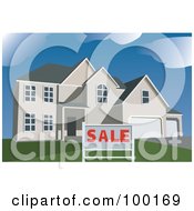 Poster, Art Print Of Sale Sign In Front Of A Two Story Modern Home