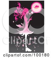Royalty Free RF Clipart Illustration Of A Pink Silhouetted Girl Eating Candy by mayawizard101