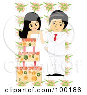 Poster, Art Print Of Wedding Couple Cutting Their Fruity Cake