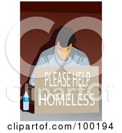 Poster, Art Print Of Poor Man Sitting With A Please Help Homeless Sign