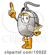 Clipart Picture Of A Computer Mouse Mascot Cartoon Character Pointing Upwards