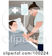 Poster, Art Print Of Nurse Using A Stethoscope On A Patient