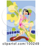 Royalty Free RF Clipart Illustration Of A Young Female Singer Dancing