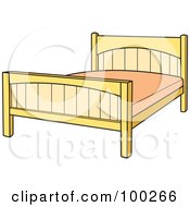 Poster, Art Print Of Simple Bed Frame With A Pink Mattress