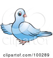 Poster, Art Print Of Blue Dove Pointing Left