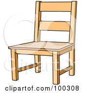 Royalty Free RF Clipart Illustration Of A Wood Chair by Lal Perera