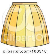 Royalty Free RF Clipart Illustration Of A Womans Yellow Pleated Skirt