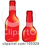 Royalty Free RF Clipart Illustration Of A Tall And Short Red Bottles