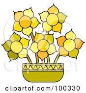 Poster, Art Print Of Pot Of Yellow Flowers