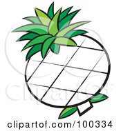 Royalty Free RF Clipart Illustration Of A Pineapple With Green Leaves by Lal Perera