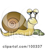 Royalty Free RF Clipart Illustration Of A Brown Snail By Pebbles