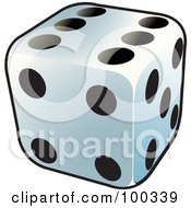 Royalty Free RF Clipart Illustration Of A Single Black And White Dice by Lal Perera