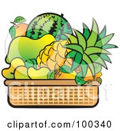 Basket Of Tropical Fruits