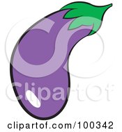 Royalty Free RF Clipart Illustration Of A Purple Brinjal Eggplant by Lal Perera