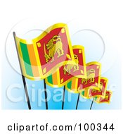 Poster, Art Print Of Row Of Sri Lankan Flags