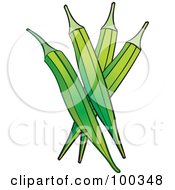 Royalty Free RF Clipart Illustration Of Green Okra by Lal Perera