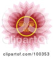 Royalty Free RF Clipart Illustration Of A Purple Sun Face