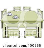 Poster, Art Print Of Tea Cups On A Table With Chairs