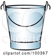 Royalty Free RF Clipart Illustration Of A Silver Bucket by Lal Perera