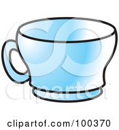 Royalty Free RF Clipart Illustration Of A Blue Cup by Lal Perera