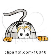 Poster, Art Print Of Computer Mouse Mascot Cartoon Character Peeking Over A Surface