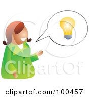 Royalty Free RF Clipart Illustration Of A Businesswoman Talking About An Idea by Prawny
