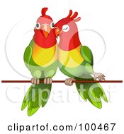 Poster, Art Print Of Pair Of Lorikeets Cuddling On A Wire