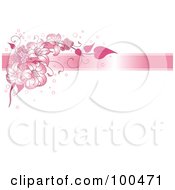 Poster, Art Print Of White Background With Bubbles A Pink Ribbon And Pink Lilies