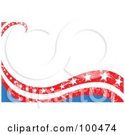 Background Of Patriotic American Waves With Stars