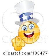Yellow Uncle Sam Smiley Face Pointing