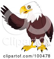 Poster, Art Print Of Friendly Bald Eagle Waving With One Wing