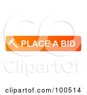 Royalty Free RF Clipart Illustration Of An Orange Place A Bid Website Button by oboy